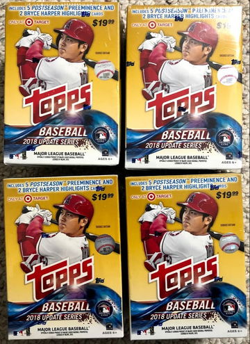 Lot of 4 2018 Topps Update Blaster Box