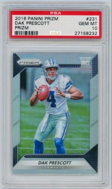 2016 Panini Prizm Dak Prescott Rookie Silver PSA 10