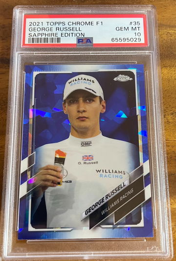2021 TOPPS CHROME F1 SAPPHIRE #35 GEORGE RUSSELL PSA 10 MINT