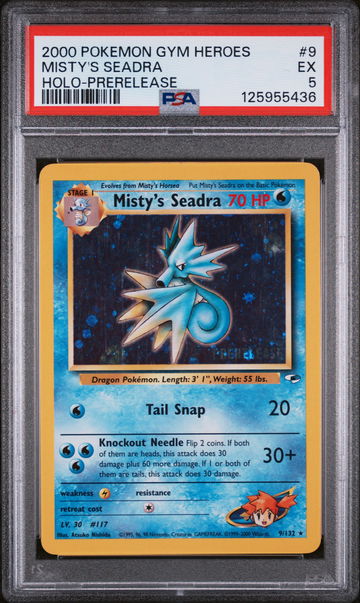 2000 Pokemon Gym Heroes Prerelease Misty's Seadra #9 PSA 5