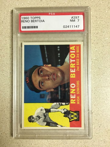 1960 Topps #297 Reno Bertoia PSA 7 NM SENATORS