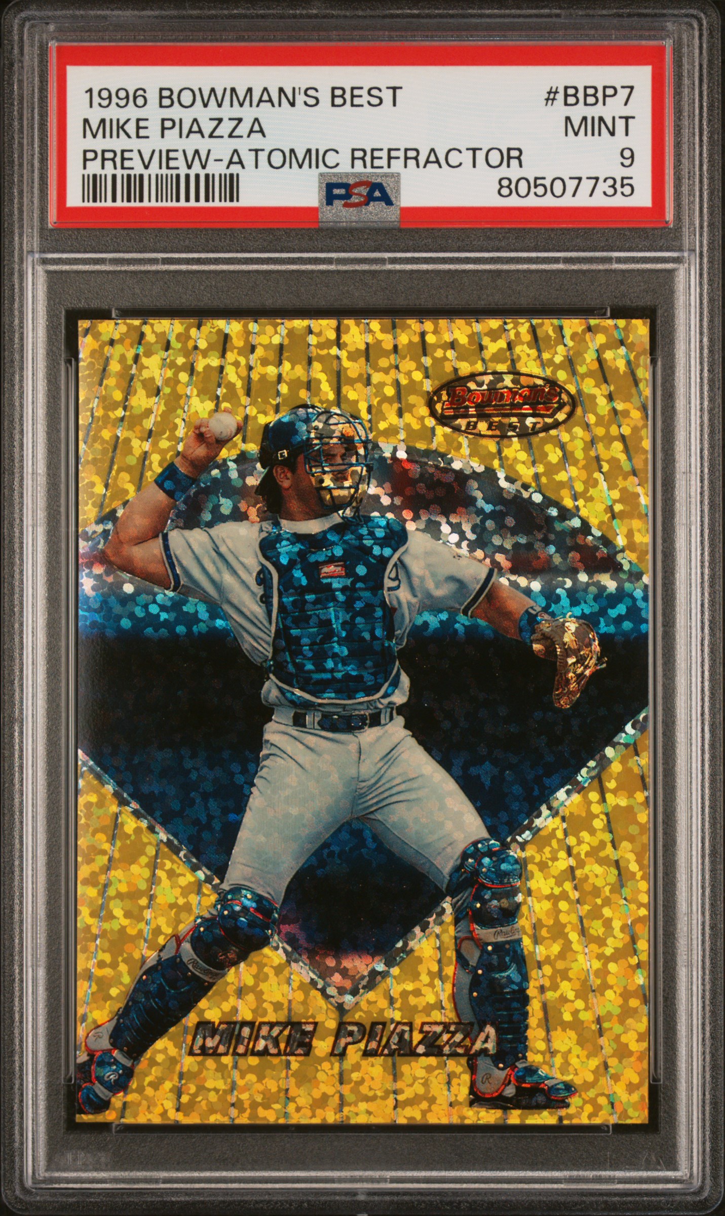 1996 Bowman'S Best Preview Atomic Refractor Mike Piazza #BBP7 PSA 9