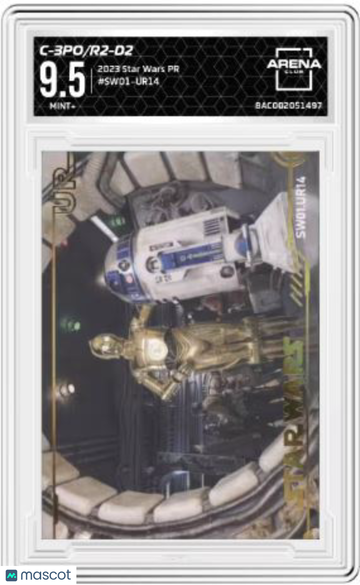 2023 Star Wars PR C-3PO/ R2-D2 #SW01-UR14 Arena Club 9.5