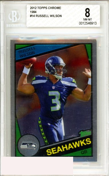 2012 TOPPS CHROME RUSSELL WILSON #14 1984 ROOKIE SEAHAWKS RC BGS 8 NM-MT