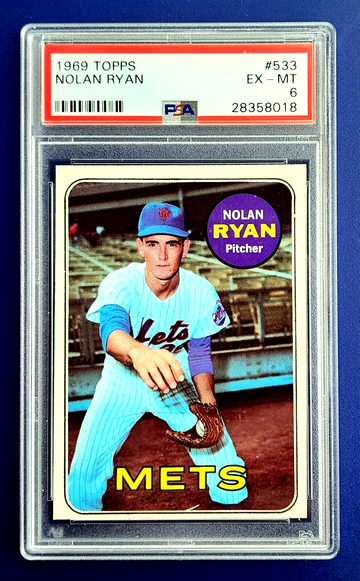 1969 Topps #533 Nolan Ryan Solo Rookie Mets World Series HOF RC PSA 6 EX MINT