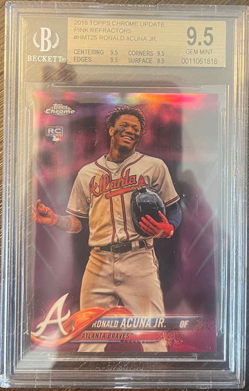 2018 Topps Chrome Update Ronald Acuna Jr Pink Refractor #HMT25