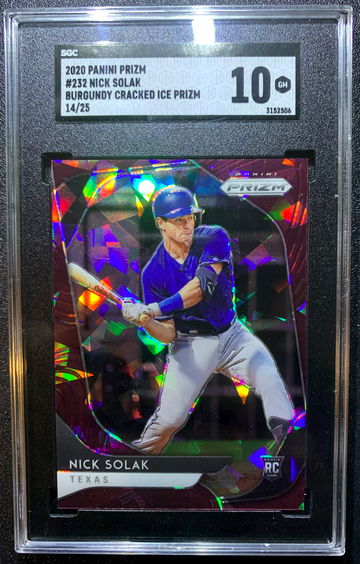 2020 Panini Prizm Nick Solak Burgundy cracked ice #/25