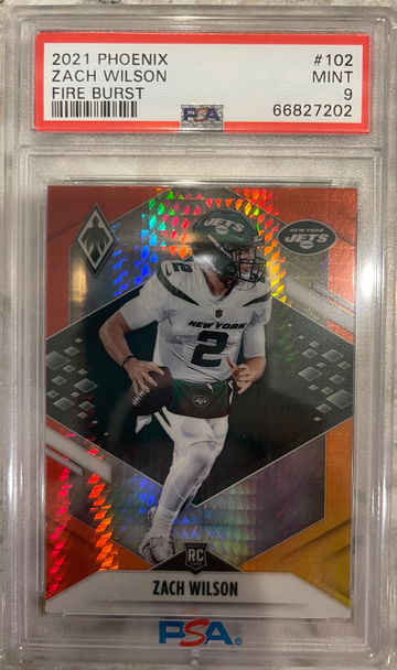 Zach Wilson RC — 2021 Panini Phoenix #102 — Fire Burst — PSA 9 🏈 Mint