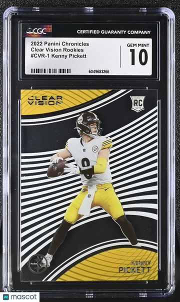 2022 Panini Chronicles Kenny Pickett #CVR-1 Clear Vision Rookies CGC 10