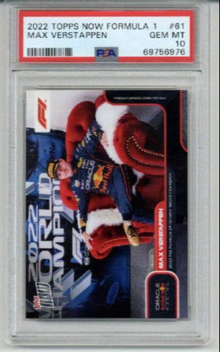 2022 TOPPS NOW FORMULA 1 2022 DRIVERS WORLD CHAMPION #61 MAX VERSTAPPEN PSA 10