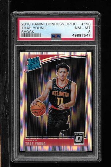 2018 DONRUSS OPTIC TRAE YOUNG SHOCK PSA 8