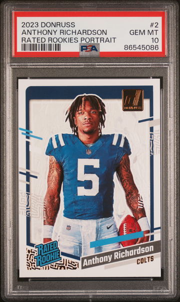 2023 Donruss Rated Rookie Portrait Studio Series Anthony Richardson #2 /100 PSA 10