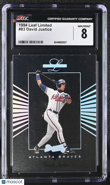 1994 Leaf Limited David Justice #83 CGC 8
