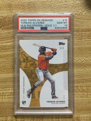 2020 Topps On Demand Yordan Alvarez MLB Rookie Progression Gold 1/1 PSA10 Gem Mint