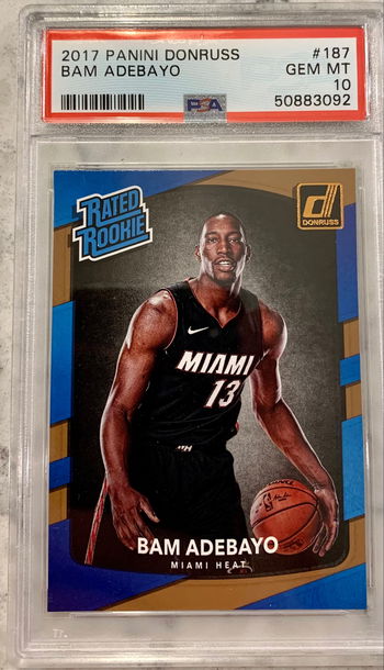 2017 Bam Adebayo Donruss Blue/Gold Rookie PSA 10
