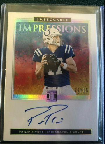 2020 Panini Impeccable Phillip Rivers Impeccable Impressions Auto #13/15