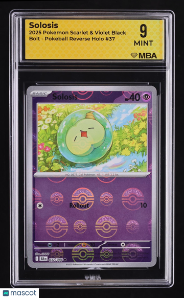 2025 Pokemon Scarlet & Violet Black Bolt Solosis Reverse Holo MBA 9 #37