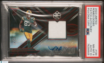2022 Panini Limited Romeo Doubs #139 Patch Patch Rookie PSA 8 Panini Authentic Auto 10