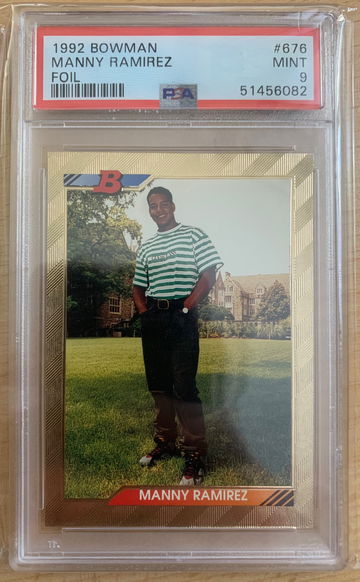 Manny Ramirez 1992 Bowman Gold Foil Rookie PSA 9 Mint #676