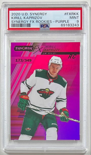 2020-21 Upper Deck Synergy KIRILL KAPRIZOV RC FX Rookies Purple Parallel #173/349 SP MINT PSA 9 - Minnesota Wild