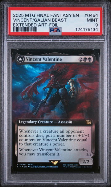 2025 Magic the Gathering Final Fantasy Extended Art-Foil Galian Beast/Vincent Valentine #0454 PSA 9