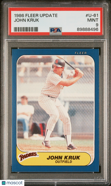1986 Fleer Update John Kruk #U-61 PSA 9