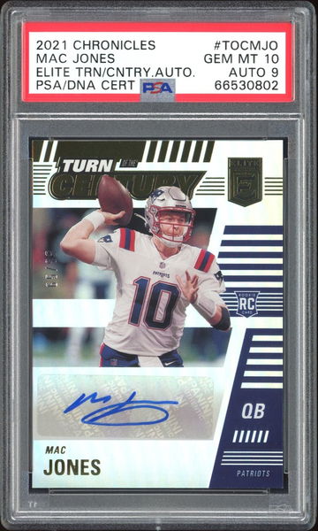 2021 Chronicles Mac Jones Elite Turn of the Century Autograph PSA 10 Pop 1 65/99