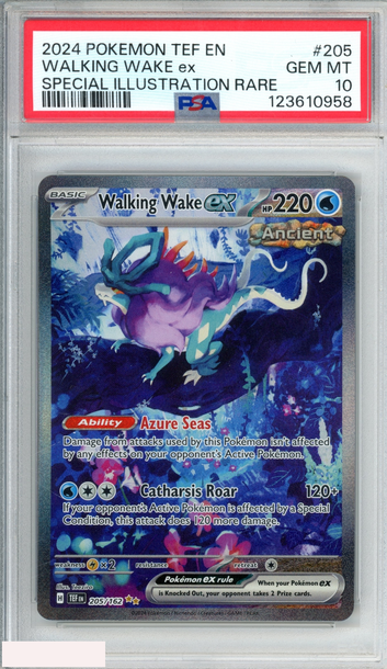 2024 POKEMON TEMPORAL FORCES WALKING WAKE EX #205 SPECIAL ILLUSTR RARE PSA 10