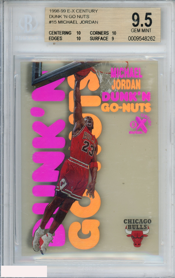 1998-99 E-X CENTURY DUNK N GO NUTS MICHAEL JORDAN #15 BULLS HOF BGS 9.5 GEM MINT
