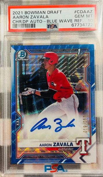 2021 Bowman Chrome Auto Aaron Zavala PSA 10