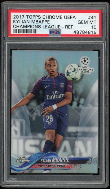 2017 Topps Chrome Refractor Mbappe Rookie PSA 10 