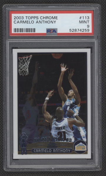 2003 TOPPS CHROME CARMELO ANTHONY PSA 9