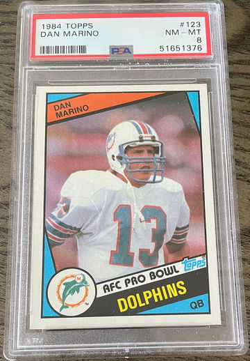 1984 Topps Dan Marino #123, Rookie RC, PSA 8 NM-MT