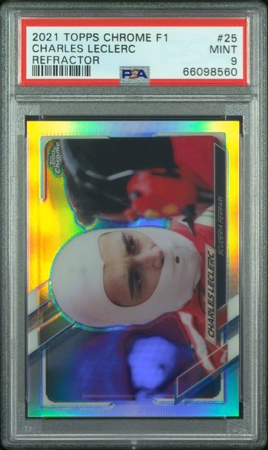 2021 TOPPS CHROME FORMULA 1 F1 CHARLES LECLERC REFRACTOR #25 PSA 9 MINT