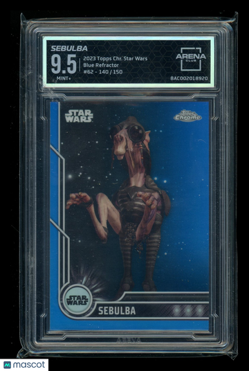 2023 Topps Chrome Star Wars Blue Refractor 140/150 #62 Arena Club 9.5
