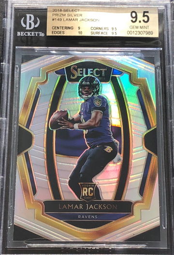 2018 Select Prizm Silver #149 Lamar Jackson BGS 9.5