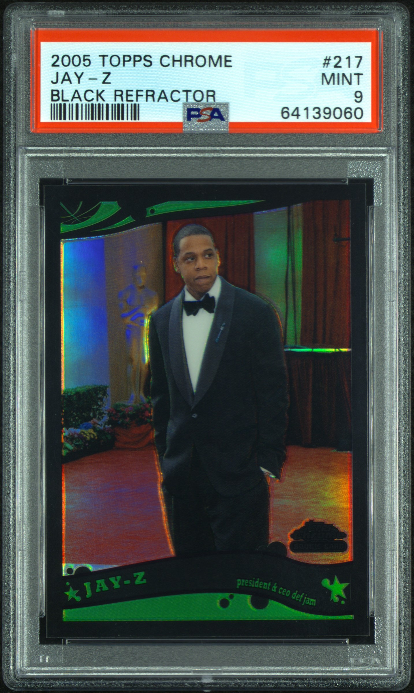 2005 Topps Chrome Jay-Z #217 Black Refractor PSA 9
