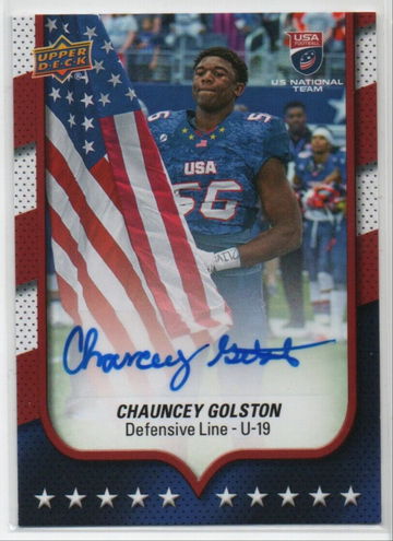 2016 Upper Deck USA Football USA U19 Auto Auto Chauncey Golston #31 Auto