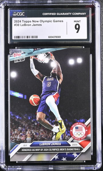 2024 TOPPS NOW OLYMPIC GAMES LEBRON JAMES #30 CGC 9