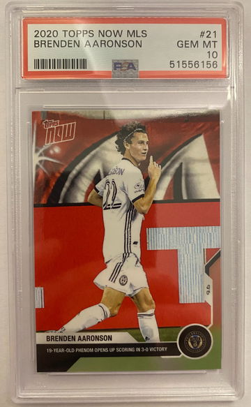 Brenden Aaronson 2020 Topps Now RC PSA 10