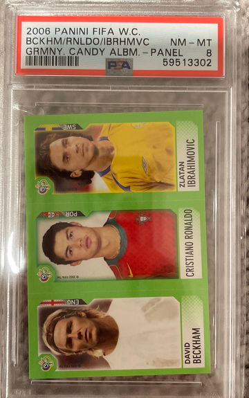 2006 Panini FIFA W.C Ronaldo/Beckham/Ibrahimovic Candy Album PSA 8