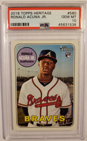 2018 Topps Heritage Ronald Acuna Jr. #580 PSA 10