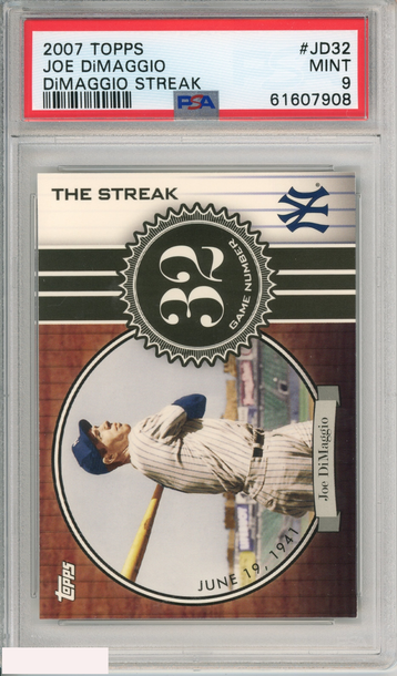 2007 TOPPS JOE DIMAGGIO #JD32 DIMAGGIO STREAK NEW YORK YANKEES HOF PSA 9 MINT