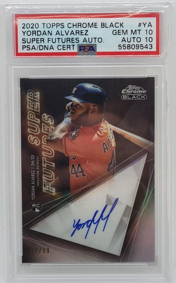 2020 Topps Chrome Black Yordan Alvarez #YA Super Futures Autograph PSA 10 Auto 10 #17/99