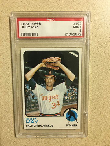 1973 Topps #102 Rudy May PSA 9 MINT 
