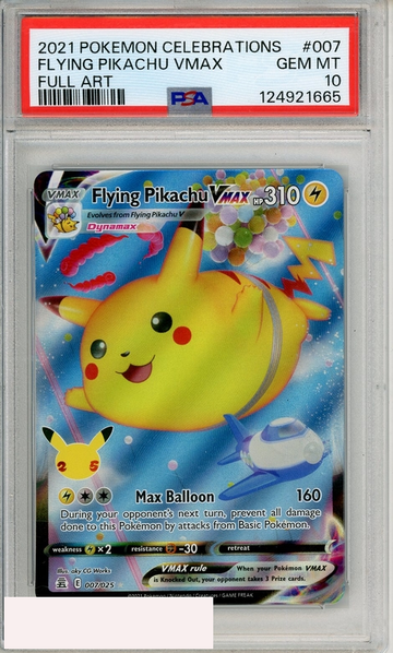 2021 POKEMON CELEBRATIONS FLYING PIKACHU VMAX #007 FULL ART PSA 10 GEM MT
