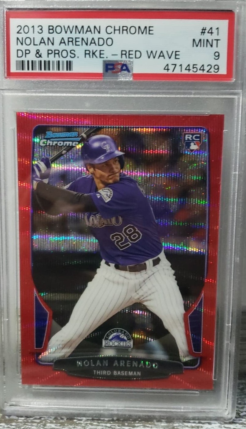2013 Bowman Chrome Rookie Red Wave /25 Nolan Arenado PSA 