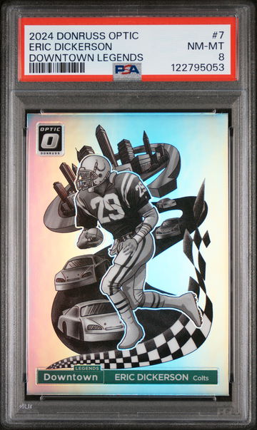 2024 Panini Donruss Optic Downtown Legends Eric Dickerson #7 PSA 8