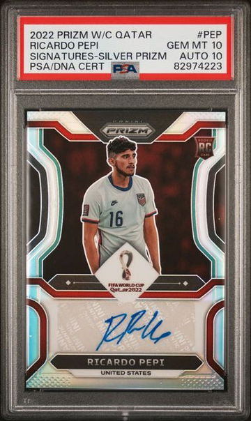 2022 Prizm World Cup Ricardo Pepi Auto Silver #/25 PSA 10 Auto 10 Jersey # RC
