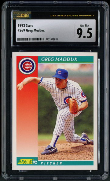 1992 Score Greg Maddux #269 CSG 9.5 Mint+ Chicago Cubs